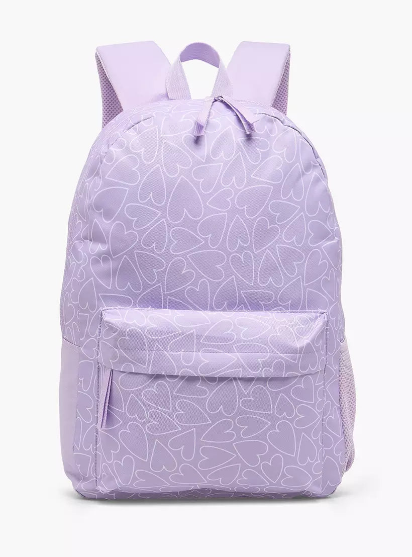 Heart Print 12-Piece School Backpack Set