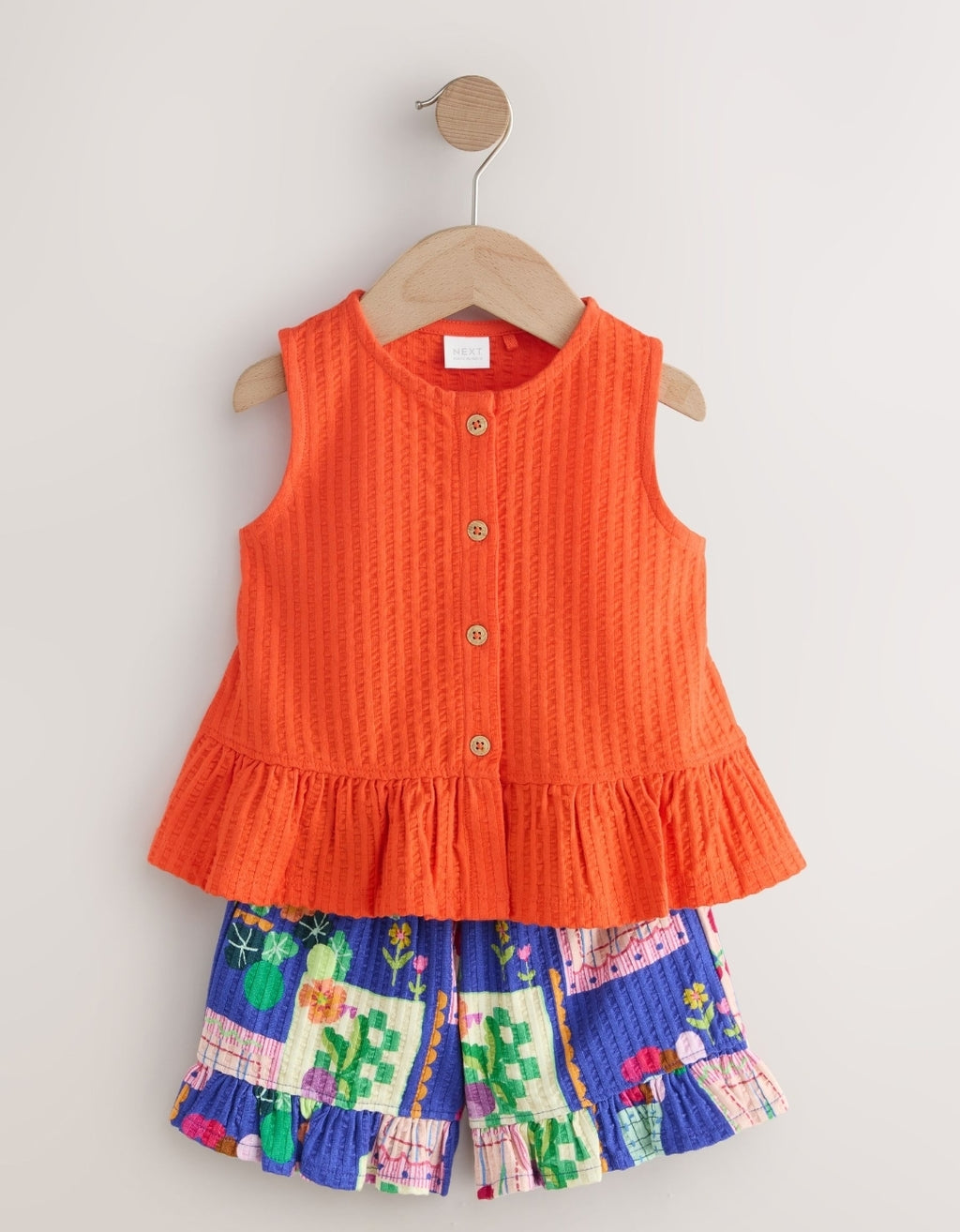 Red Peplum Vest and Shorts Set