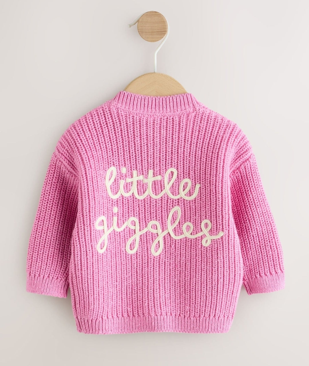 Pink Little Giggles Baby
Embroidered Back Cardigan