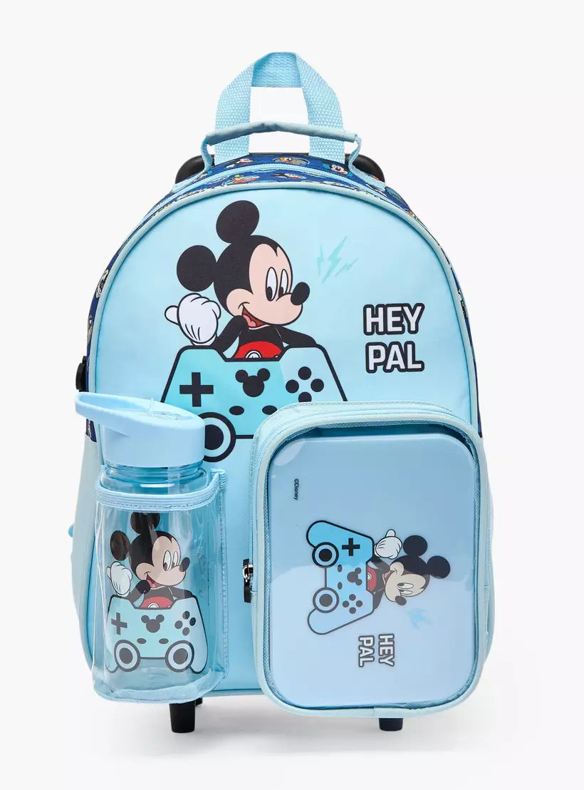 Disney Mickey Mouse 3-Piece School Trolley Bag Set for Boys 14 inches