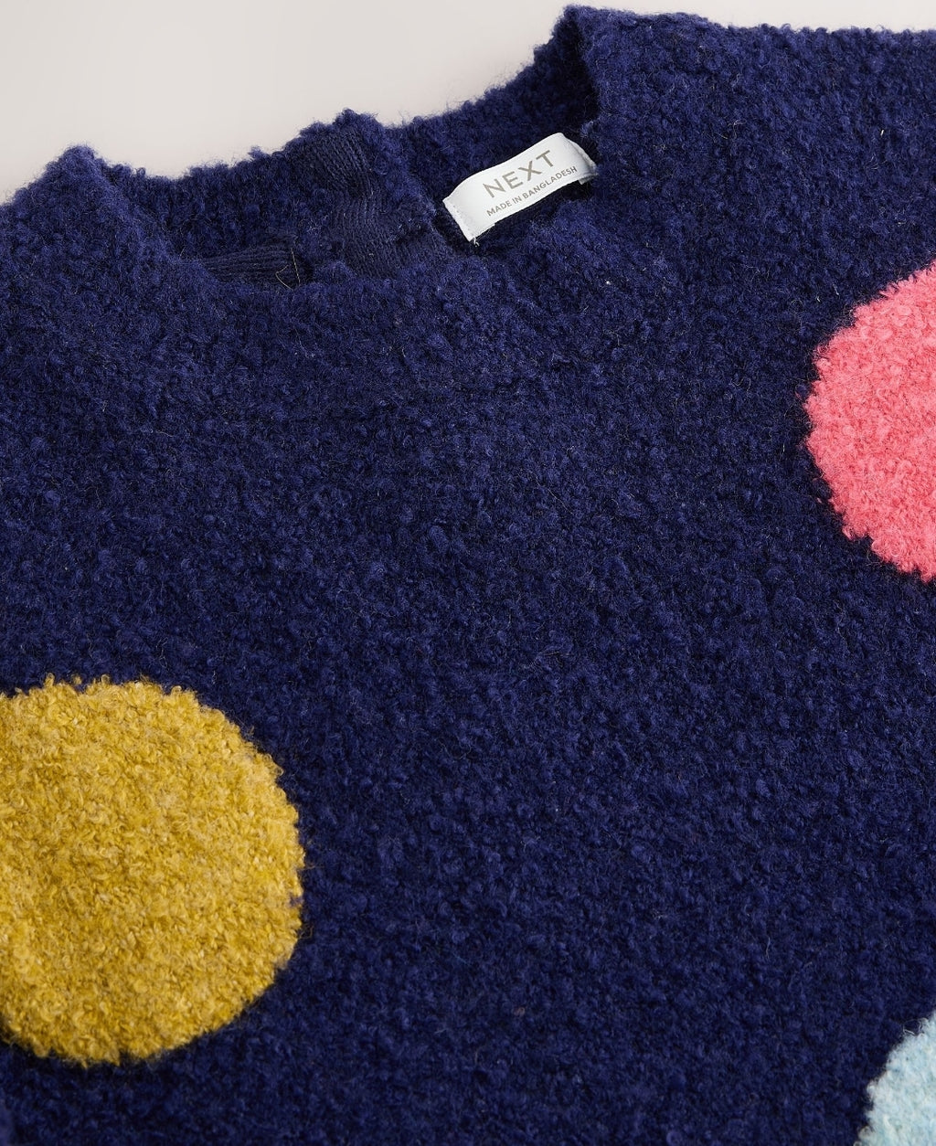 Navy Rainbow Spot Knitted
Jumper Dress And Tights Set