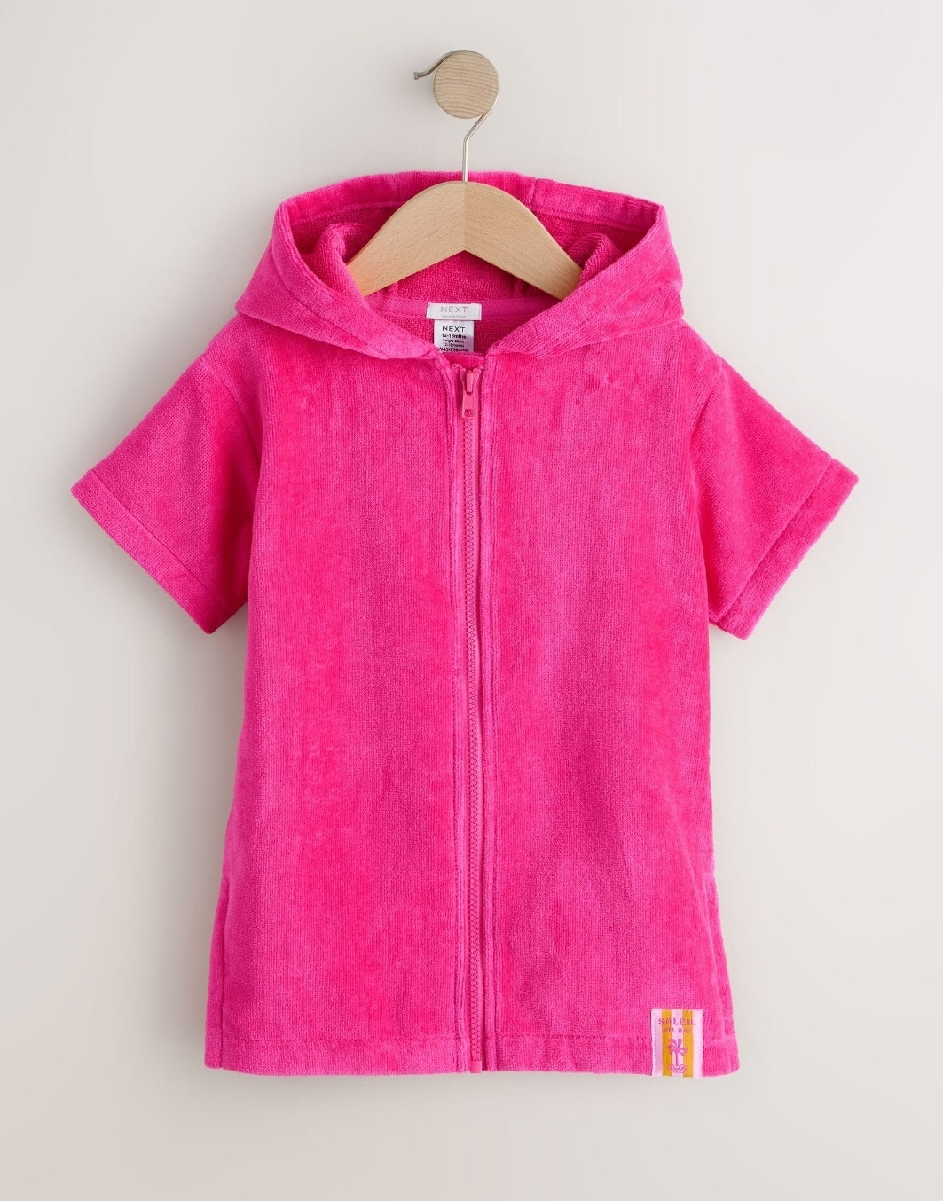 Pink Zip Towelling Poncho