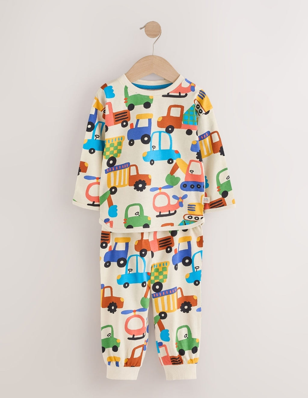 Blue/Orange All Over Transport Snuggle Pyjamas 3 Pack