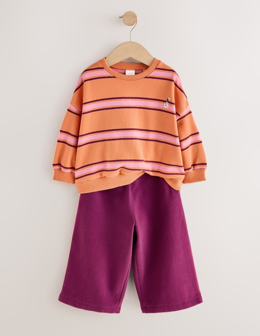 Orange/Purple Stripe Sweatshirt and Wide Leg Joggers Set