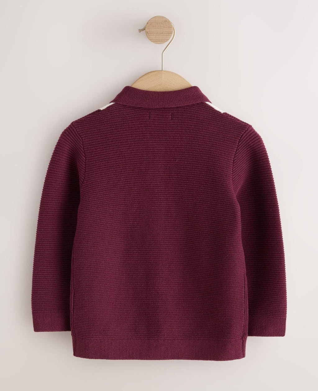 Purple/Navy Stripe Knitted Zip Up
Polo Shirt