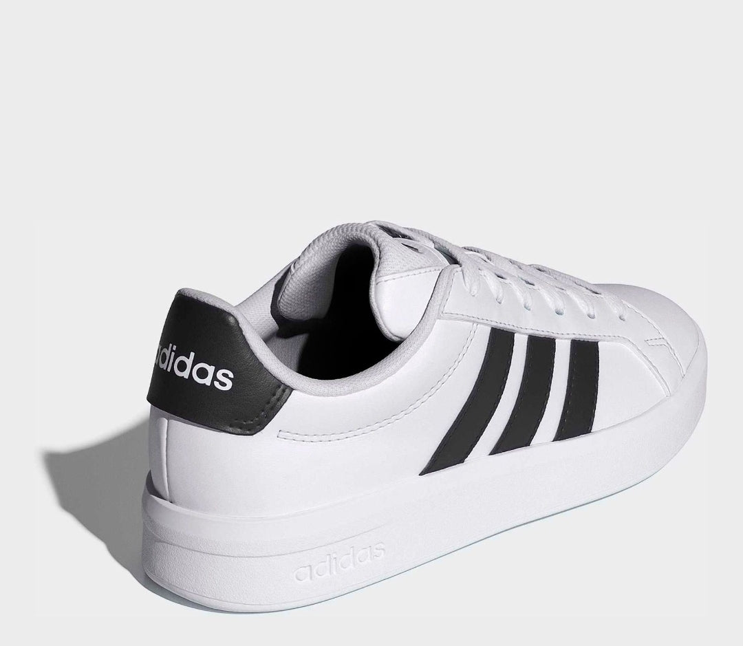 adidas White/Black Grand Court 3.0 Junior Trainers