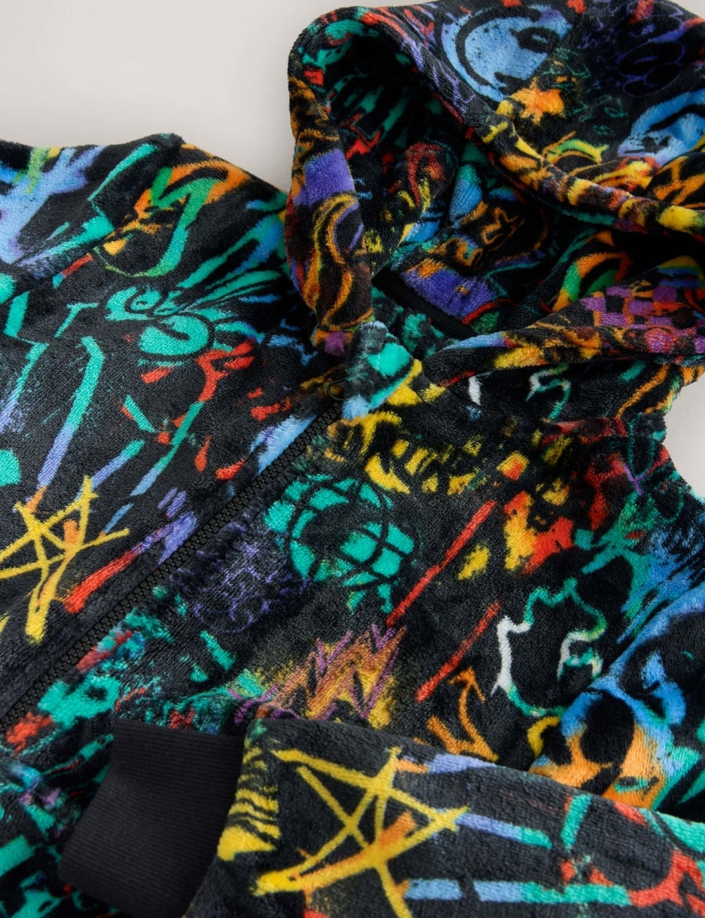 Multi Bright Grafitti Fleece All-In-One