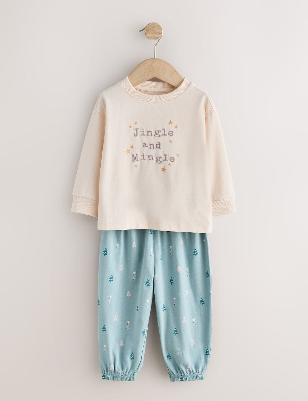Turq/Cream Christmas Joggers Pyjamas Pack