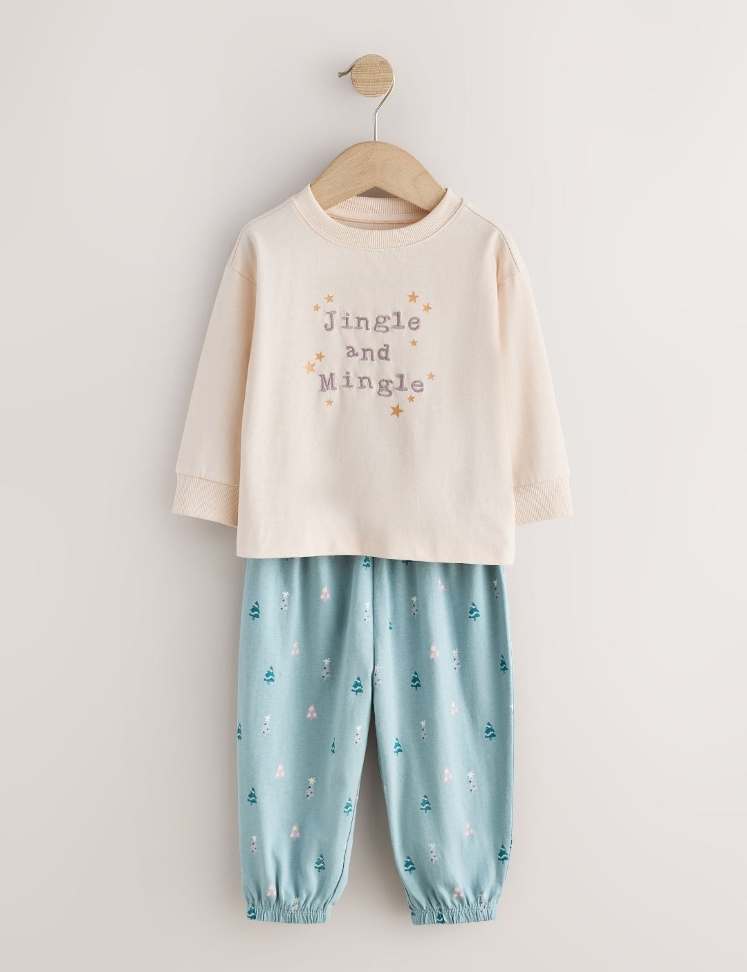 Turq/Cream Christmas Joggers Pyjamas Pack