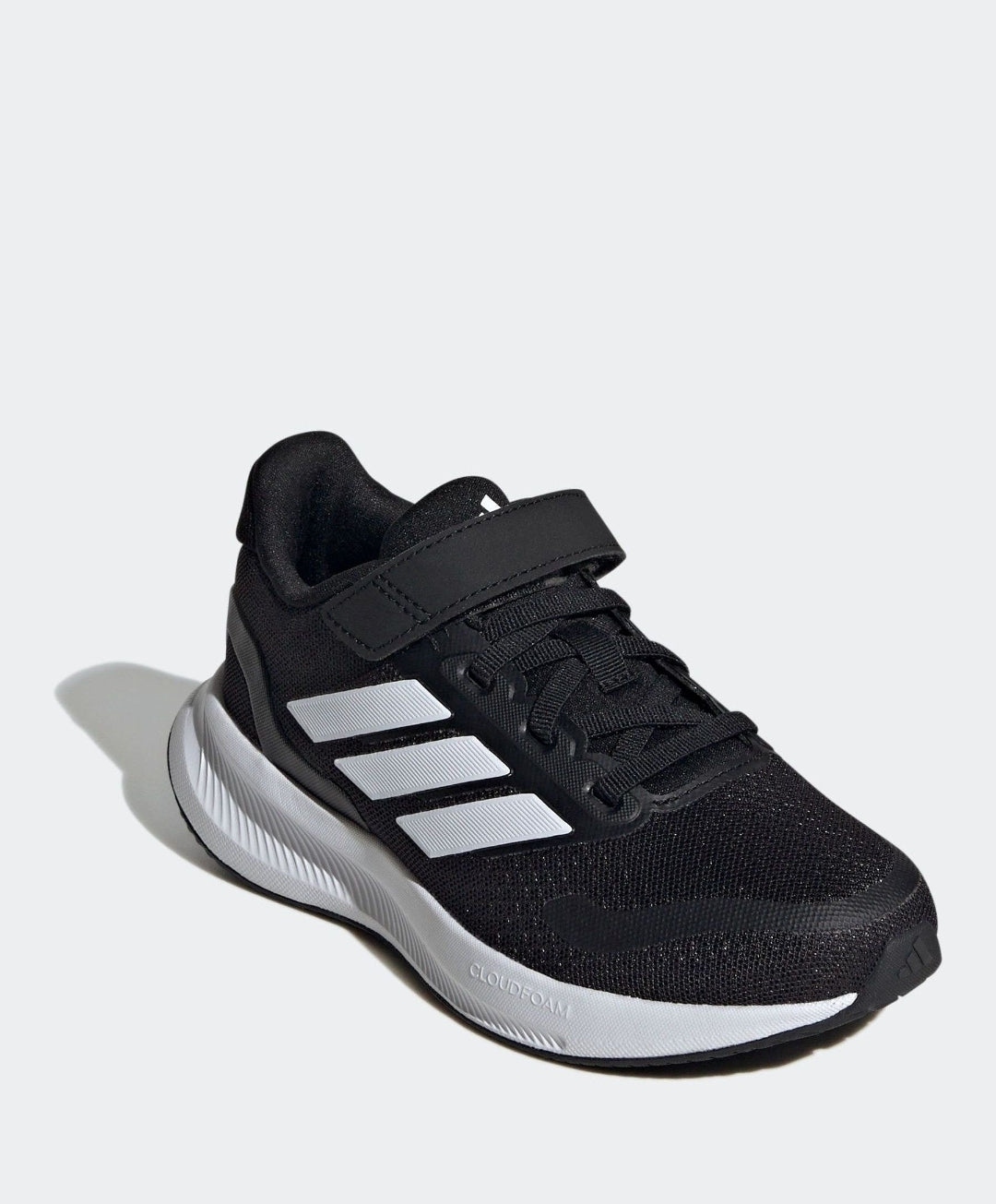 adidas Black/White Runfalcon 5 Elastic Lace Running Kids Trainers