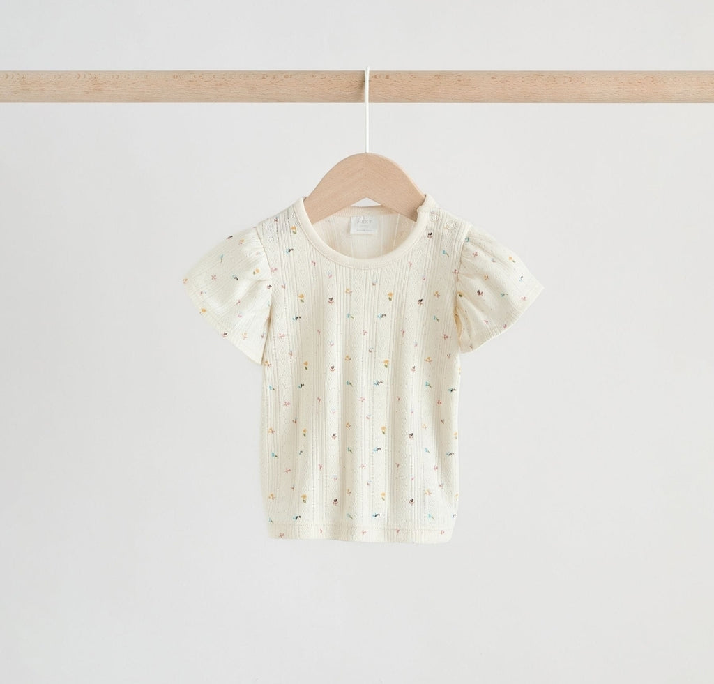 Purple Floral Short Sleeve Top and Shorts Baby Set 6 Piece