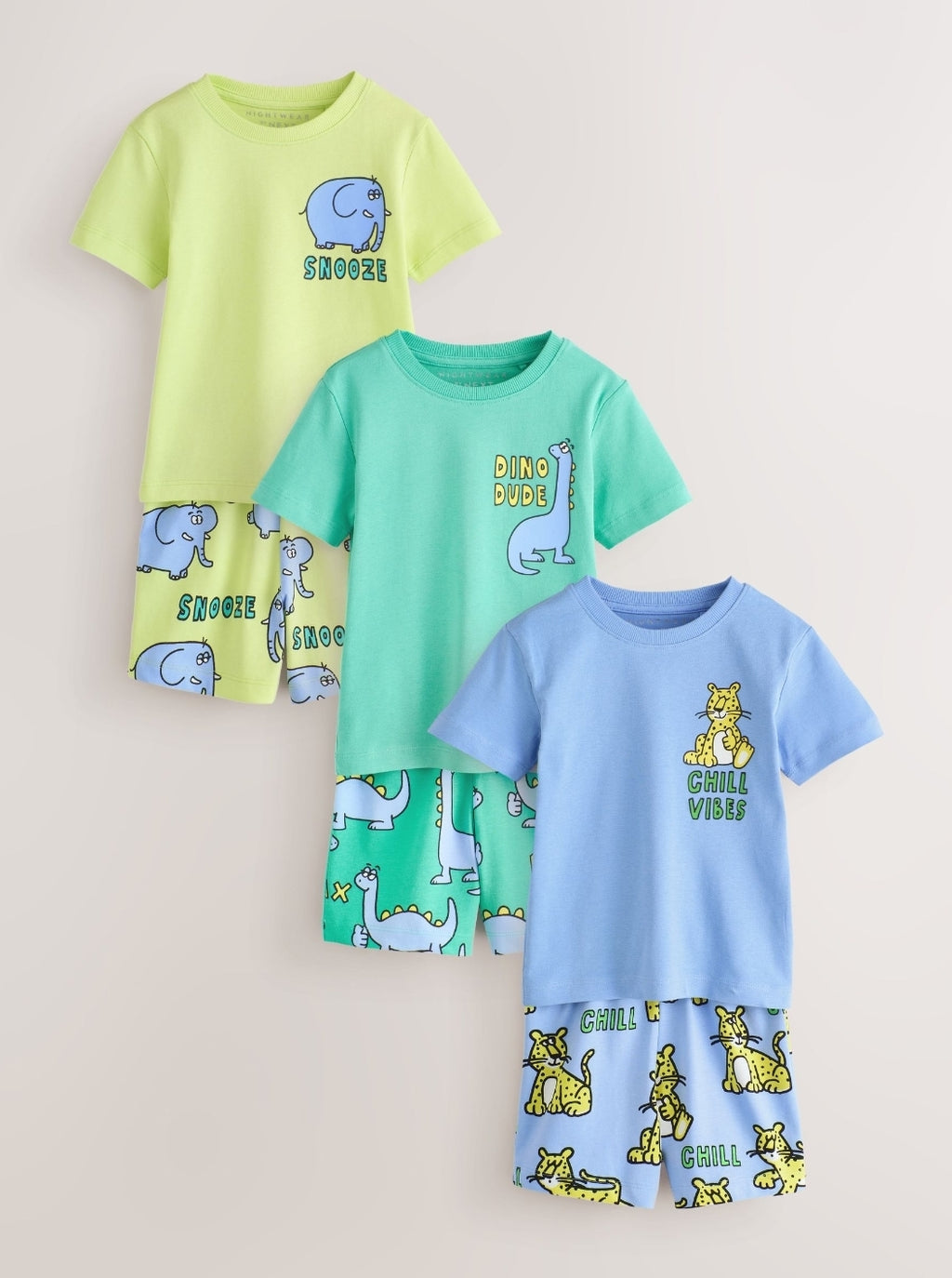 Blue/Green Animal Fun Short
Pyjamas 3 Pack
