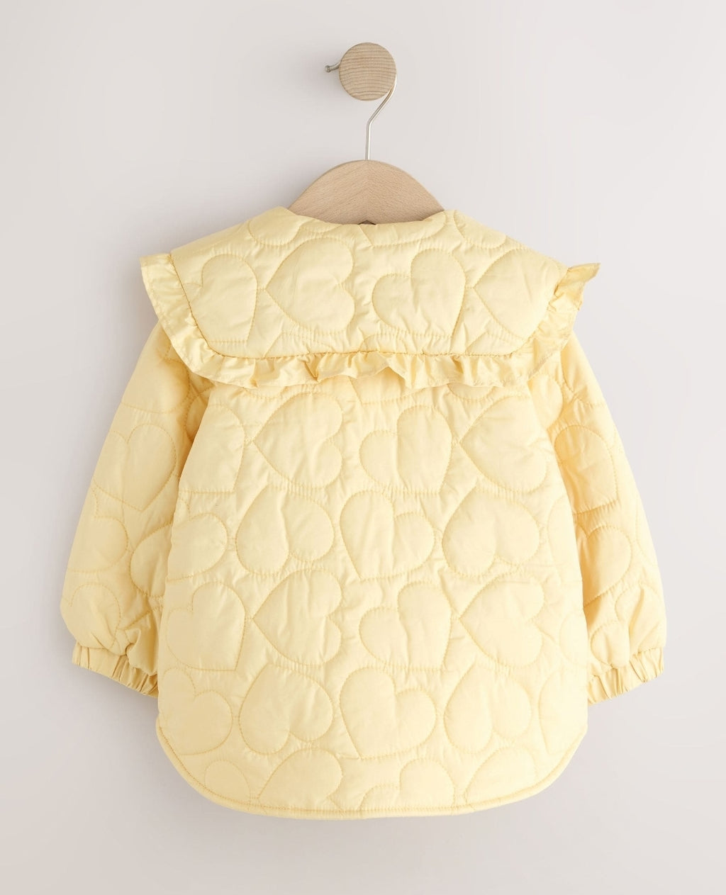 Lemon Yellow Shower Resistant Frill Collar Quilted Jacket