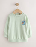 Back Print Back Printed Crew Neck Sweat Top