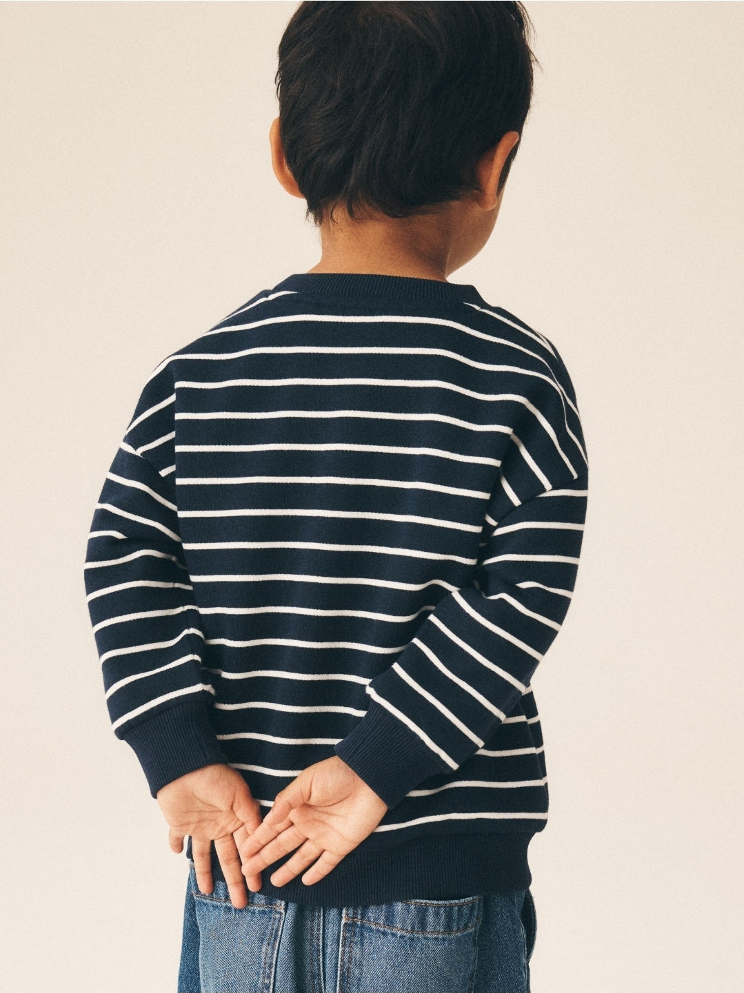 Navy Stripe Santa Christmas Crew
Neck Sweat Top