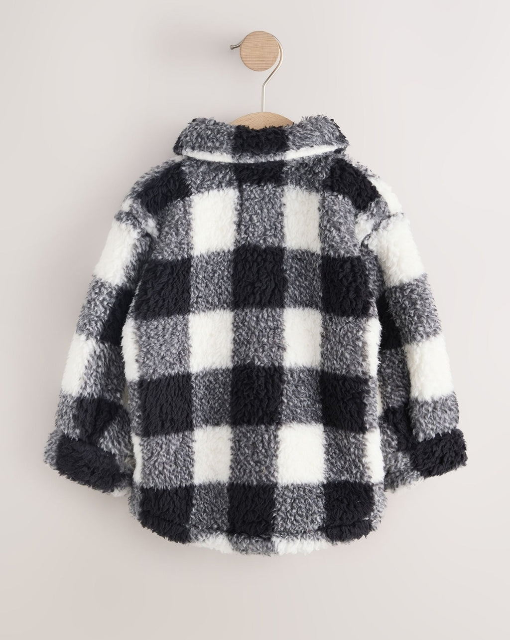 Black/White Check Borg Fleece Shacket