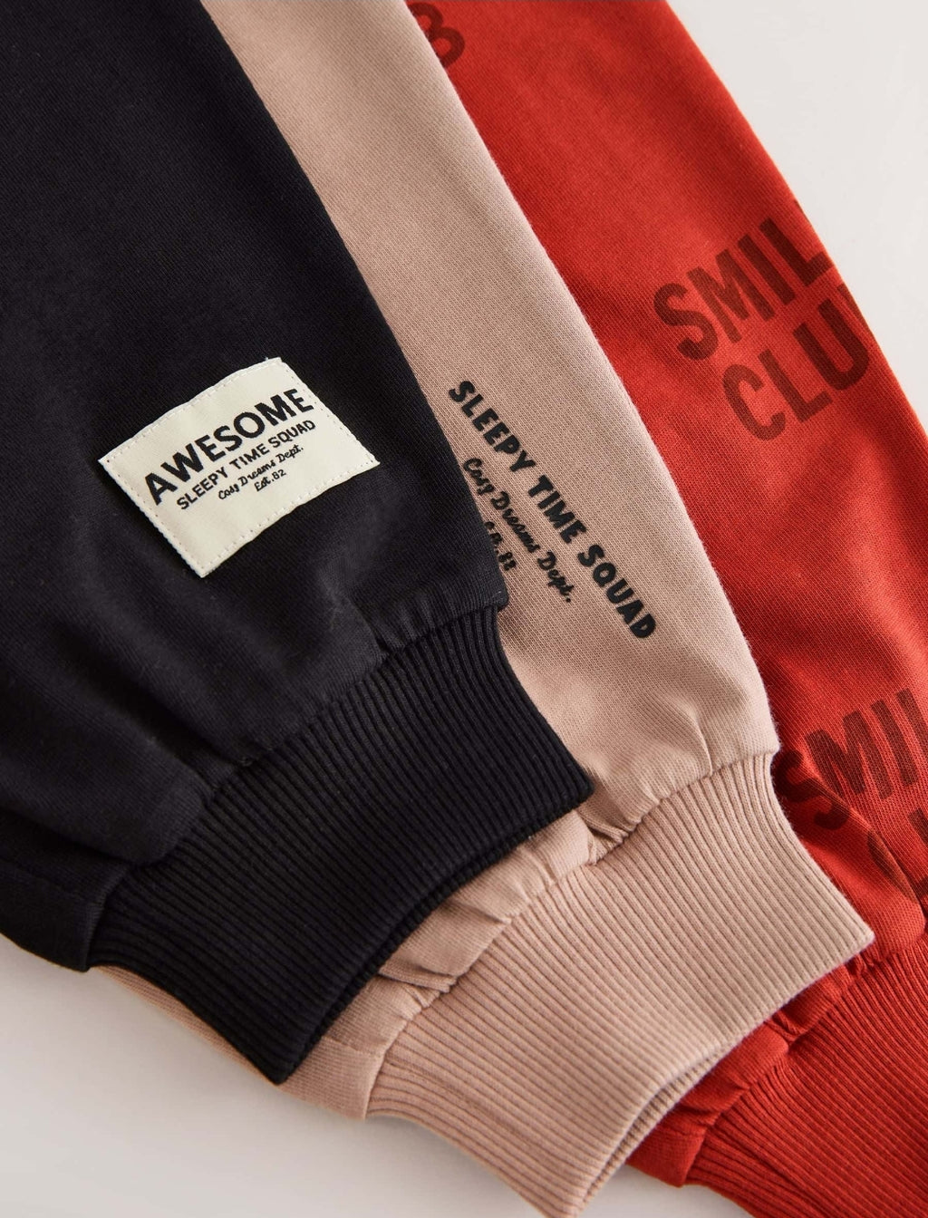 Black/Red/Stone Oversized Pyjamas 3Pack