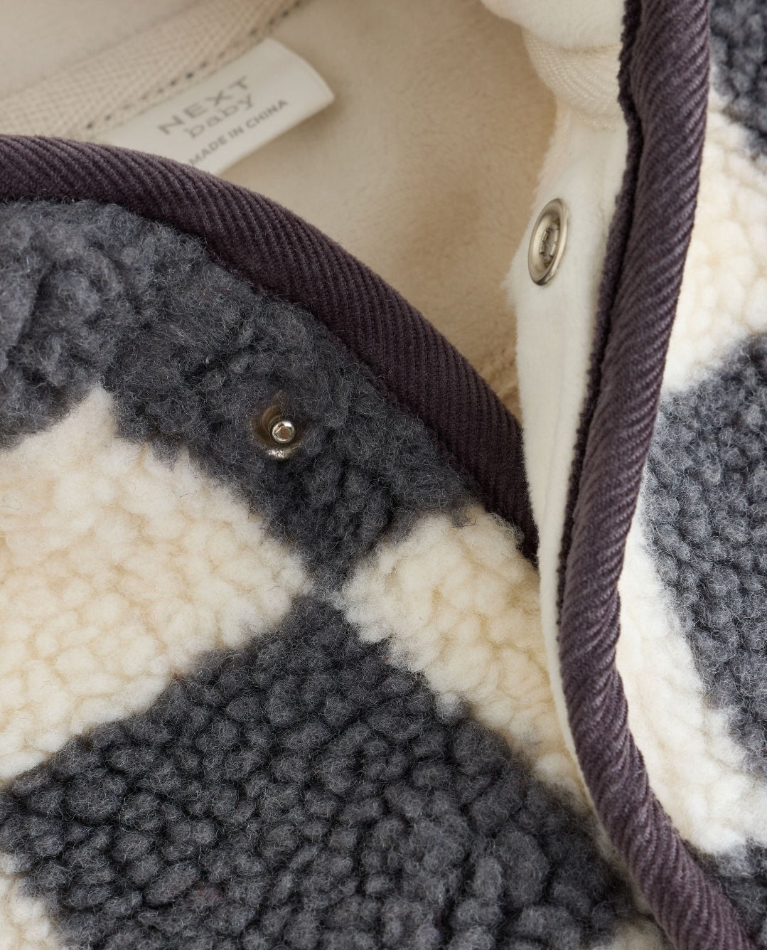 Grey Checkerboard Hooded Borg
Baby Jacket