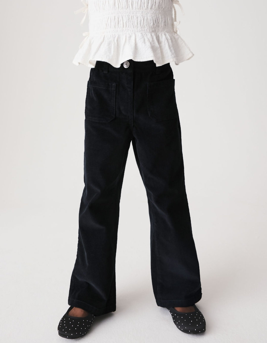 Black Cord Flared Jeans