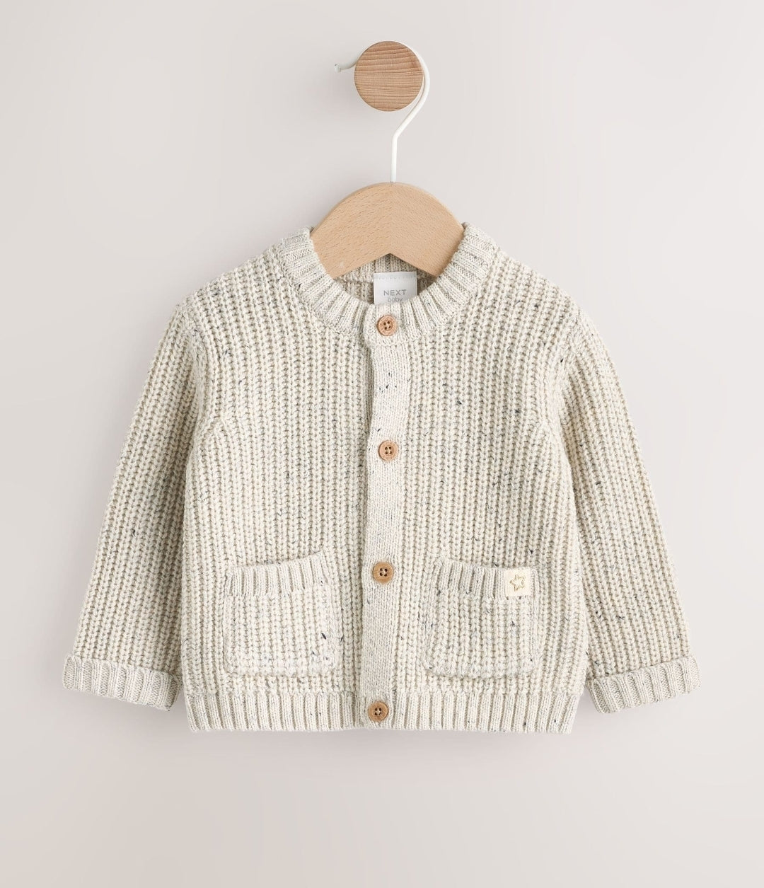 Neutral "My First Eid" Baby Knitted Cardigan