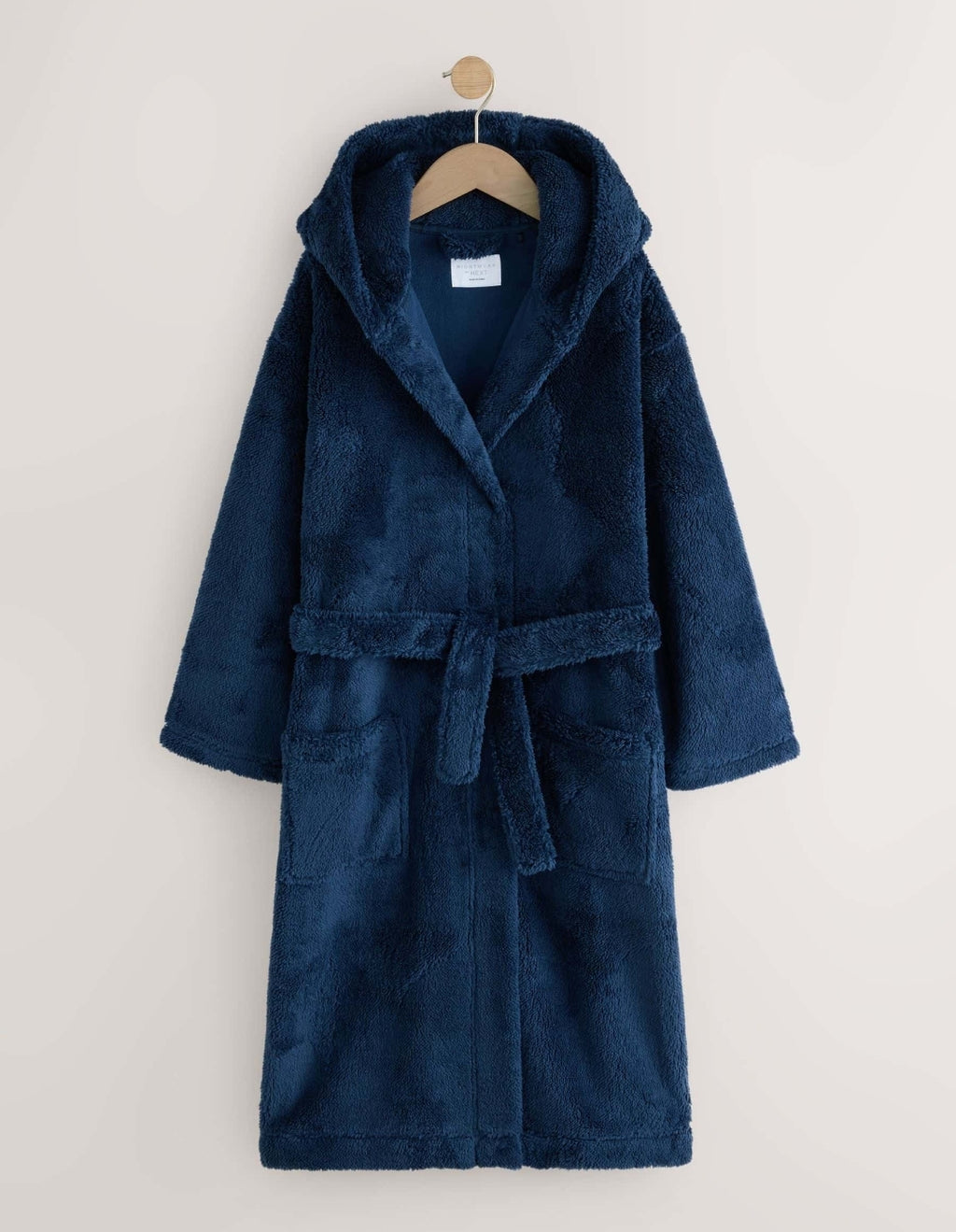 Navy Long Fleece Robe