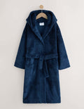 Navy Long Fleece Robe