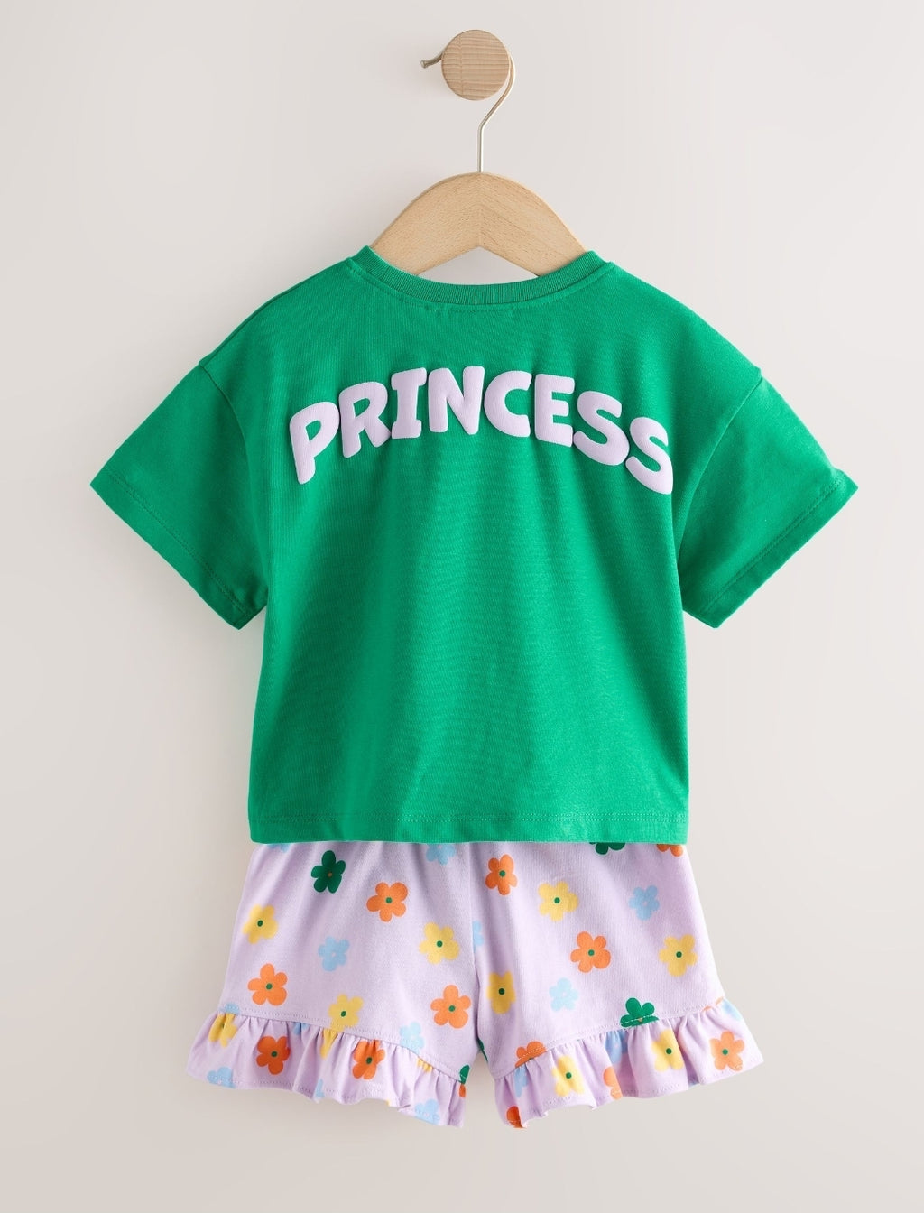 Green Disney Princess Shorts Set