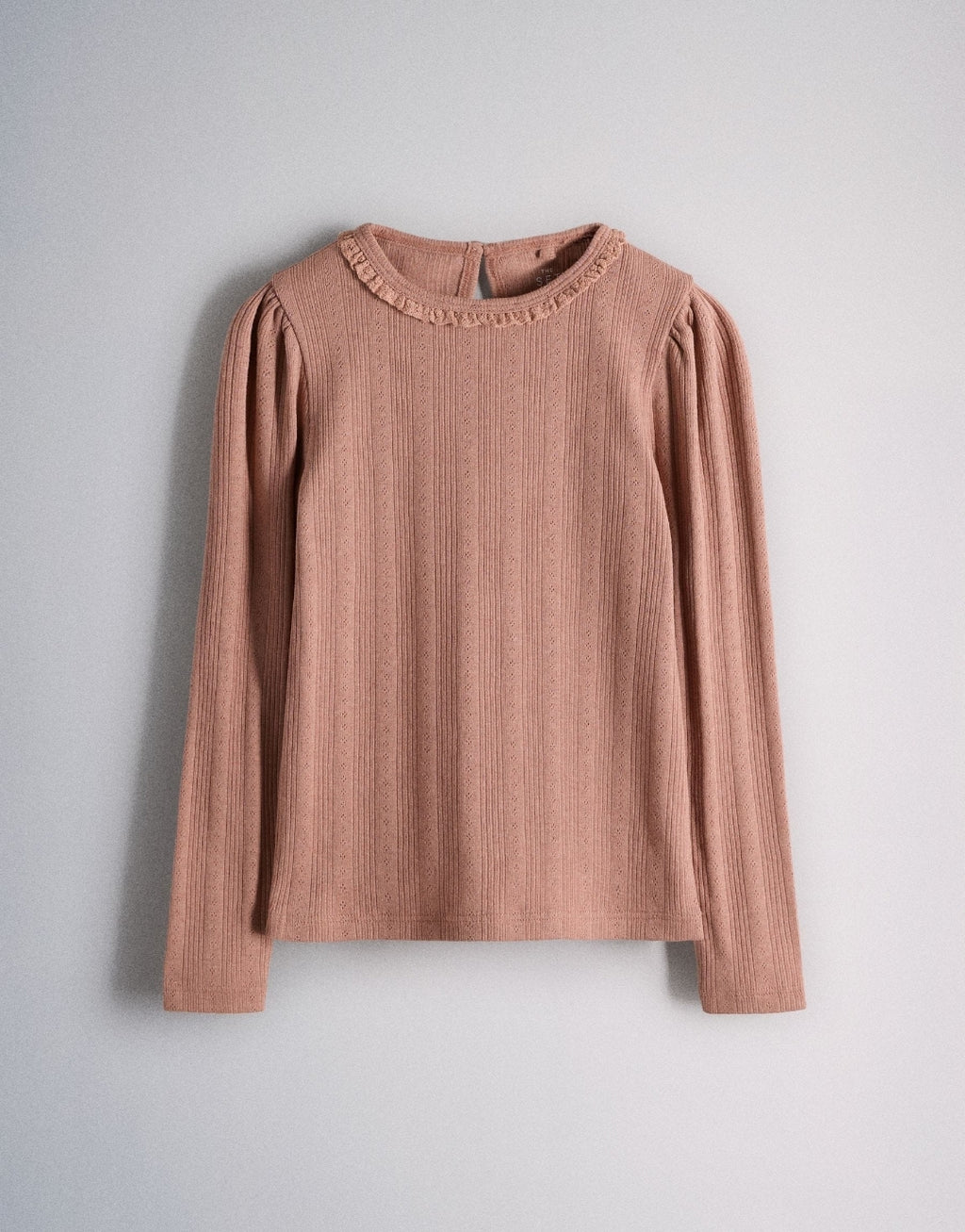 The Set 4 Pack Long Sleeve Pointelle T-Shirts Pink/Green/Cream