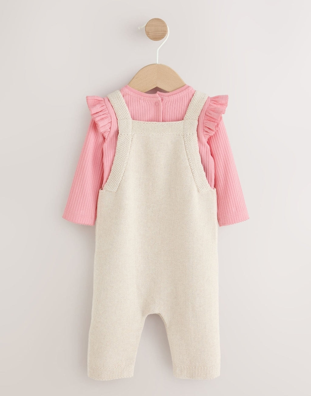 Embroidered Denim Dungarees and Long Sleeve Bodysuit Set