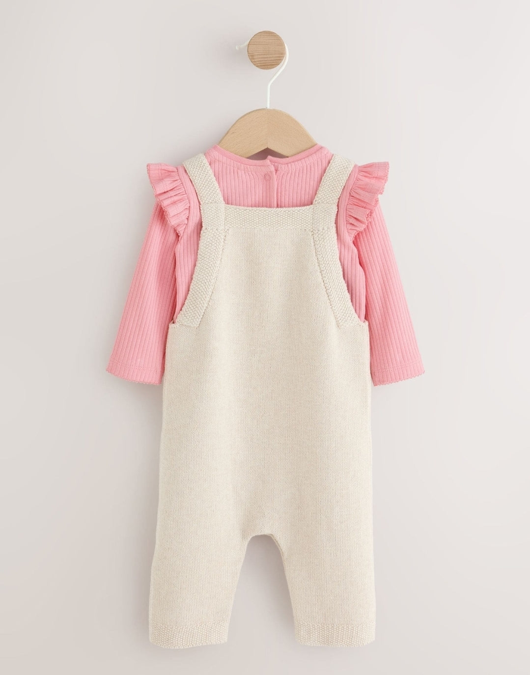 Embroidered Denim Dungarees and Long Sleeve Bodysuit Set
