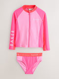 Baker by Ted Baker Pink Colour Block Rach 3 Piece Vest and Bikini