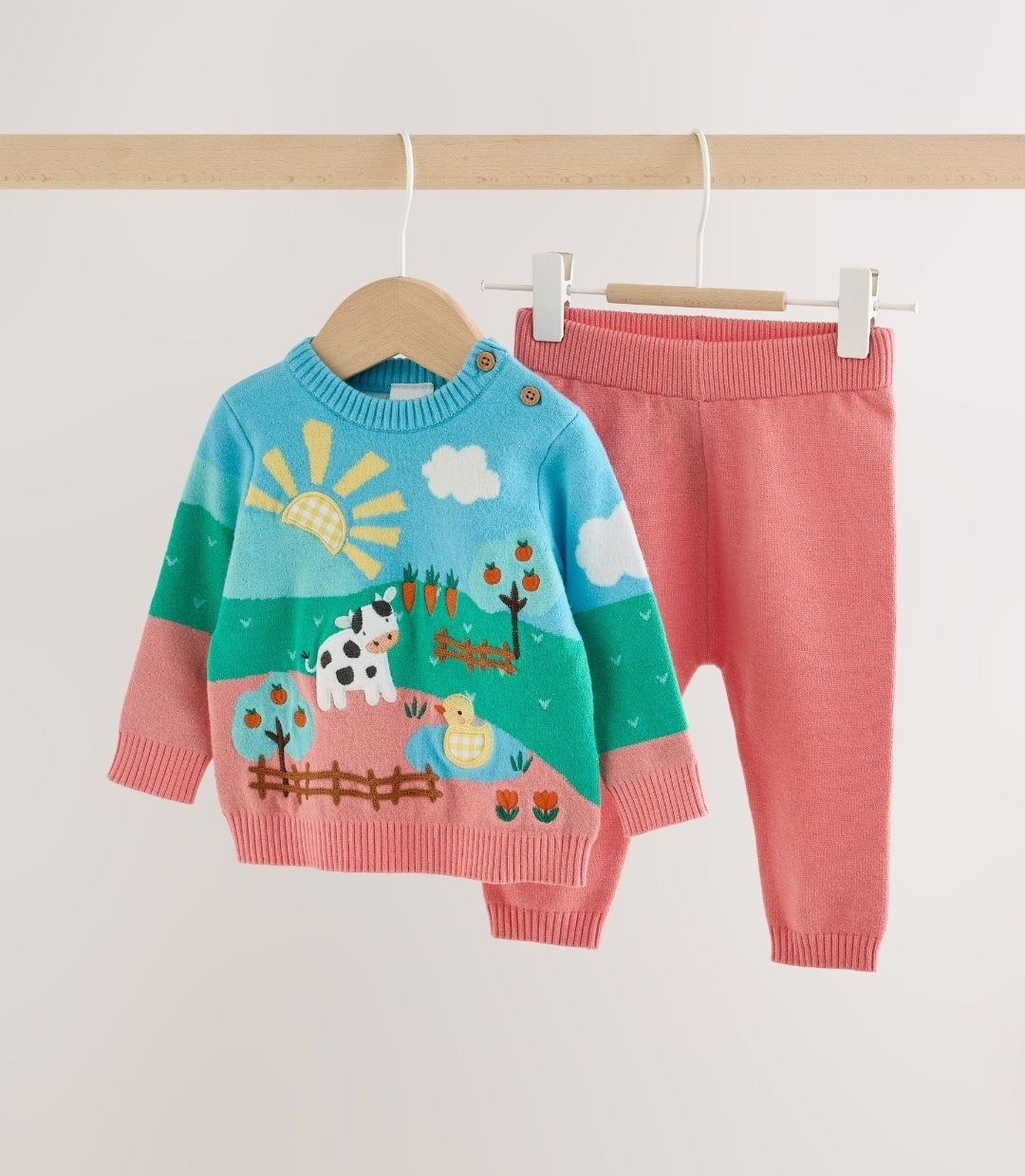 Bright Farm Character Knitted Scene Jumper and Leggings Baby