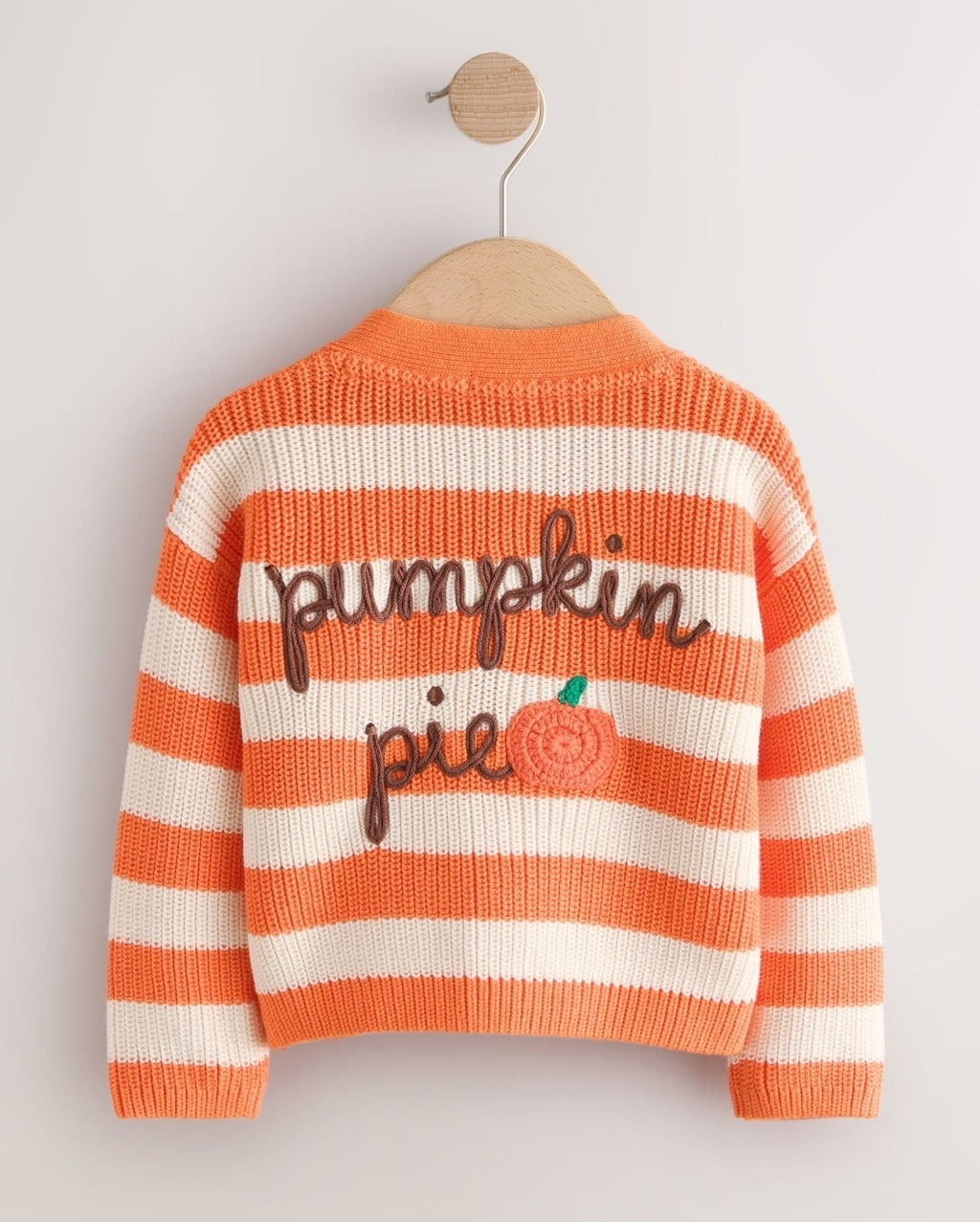 Orange Pumpkin Pie V-Neck Cardigan