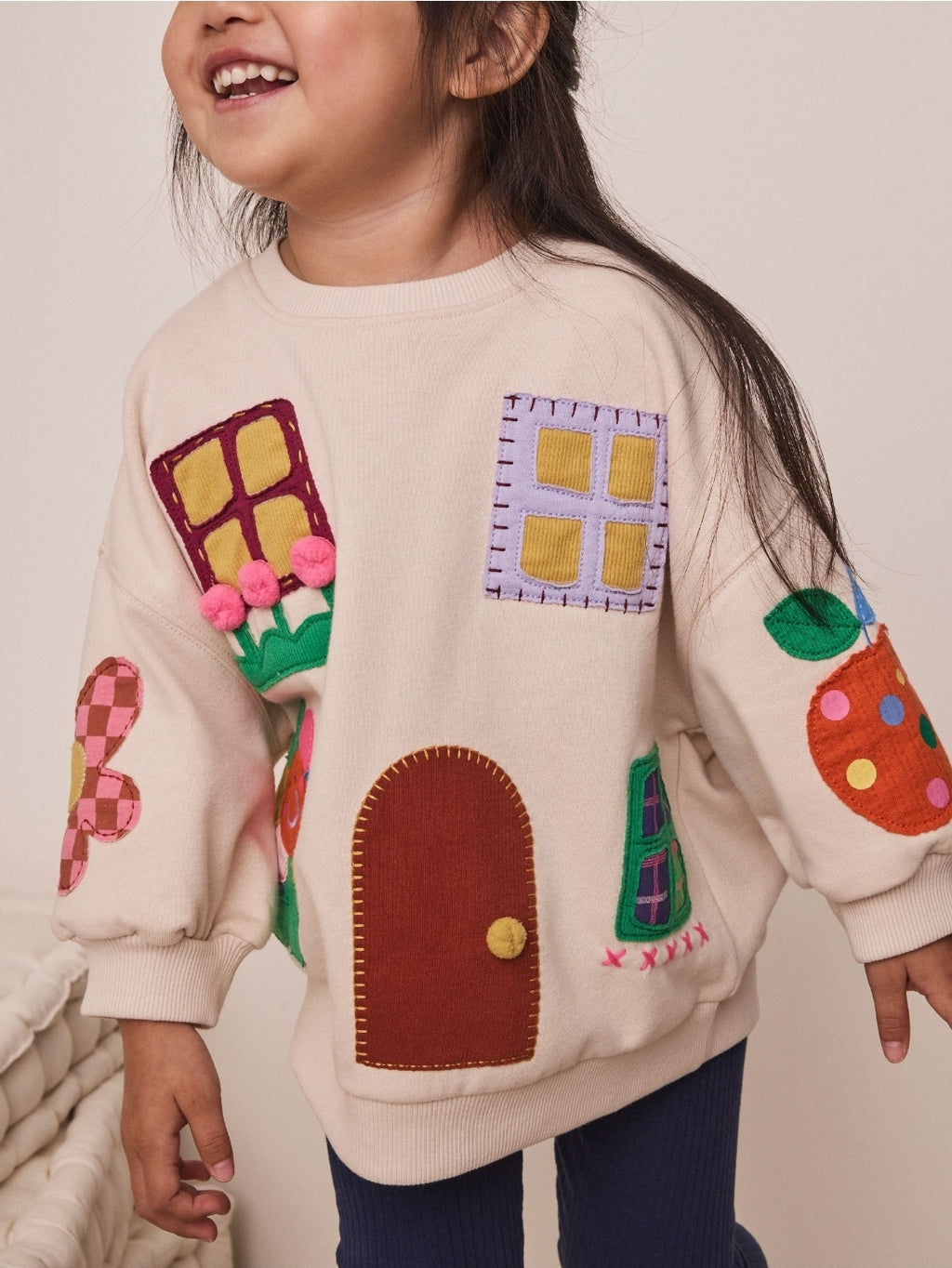 Cream House Sweatshirt and Leggings Set