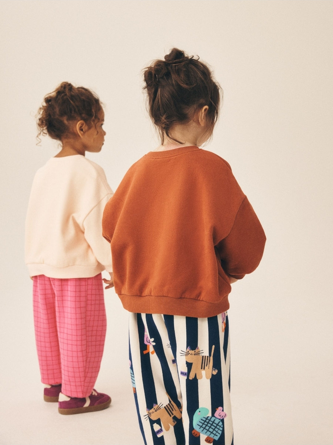 Pink/Ecru Duck Character Sweatshirt and Barrel Trousers