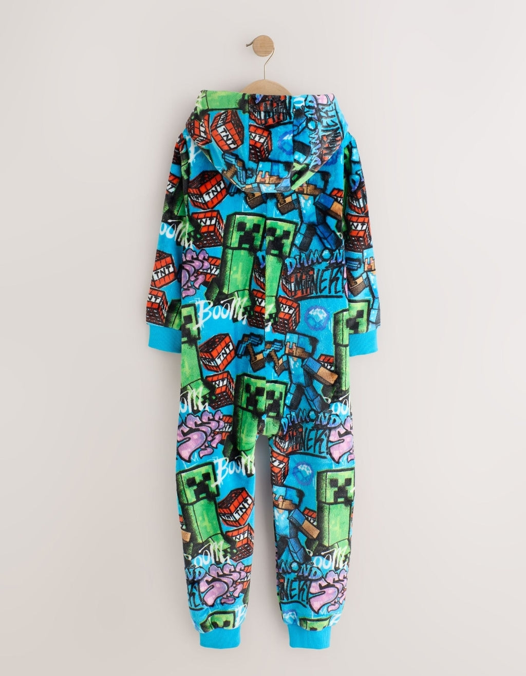 Blue Minecraft Fleece All-In-One