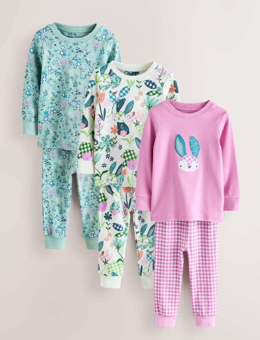 Purple/Green bunny Snuggle
Pyjamas 3 Pack