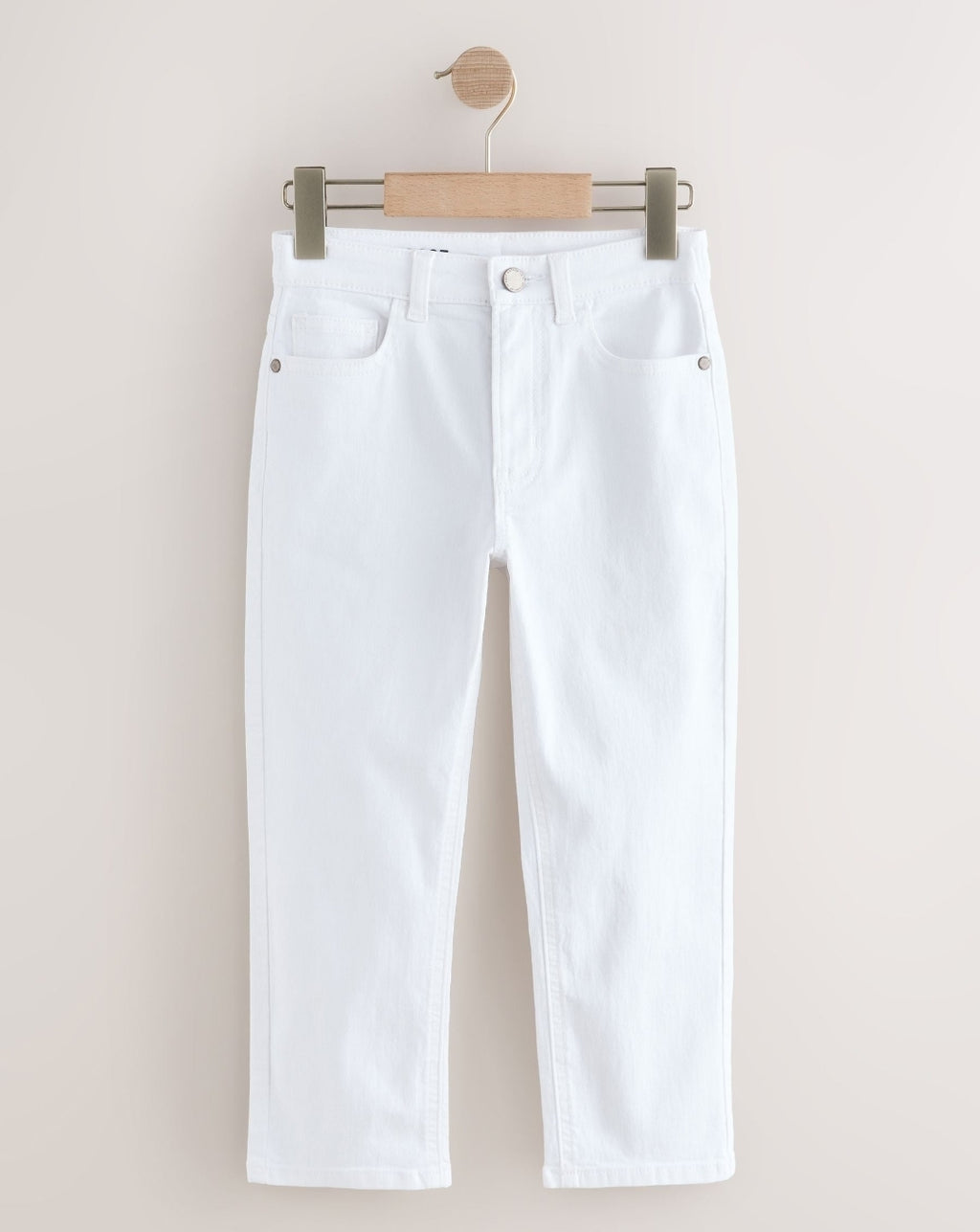 White Loose Fit Stretch Jeans