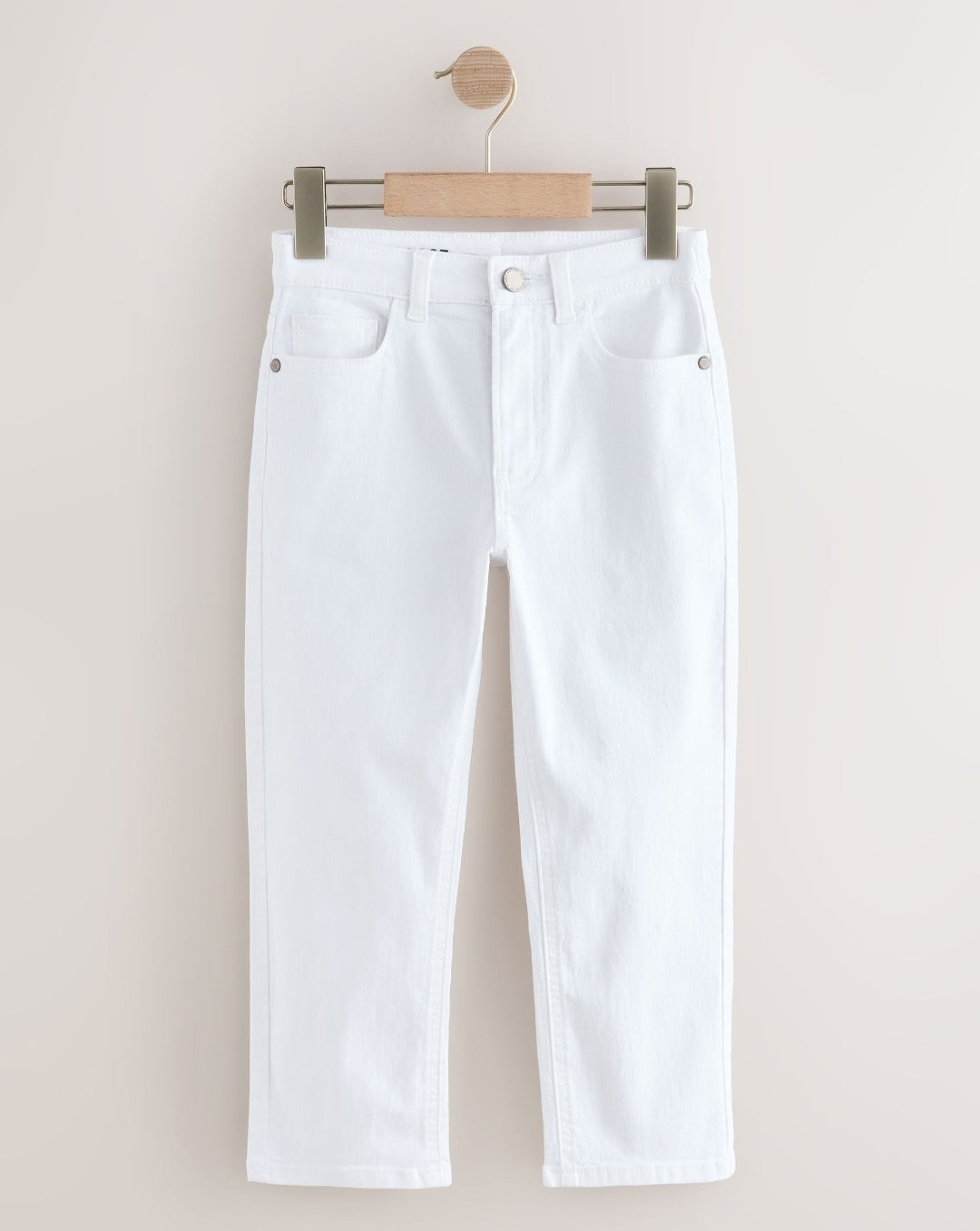 White Loose Fit Stretch Jeans