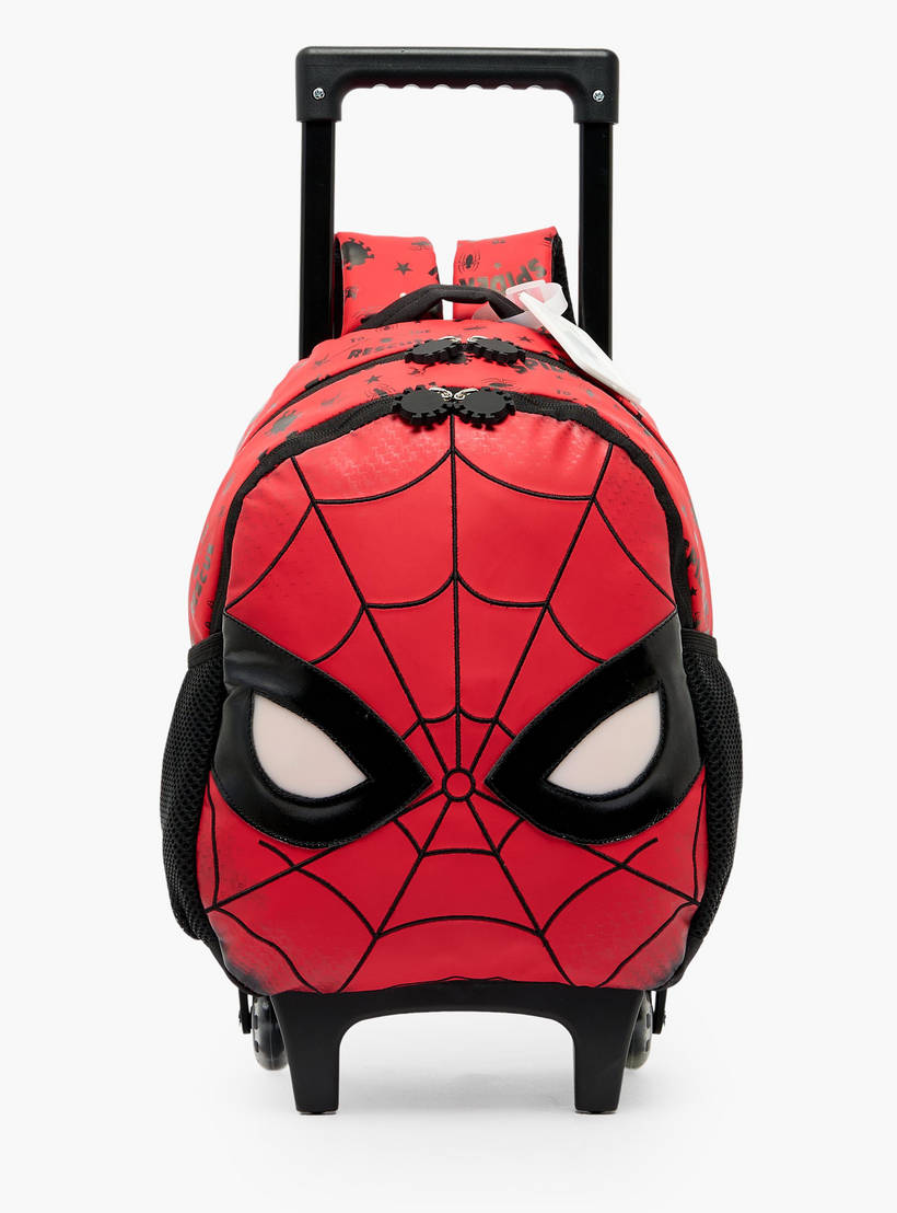 Spiderman Print Light Up Trolley Bag 14 inches