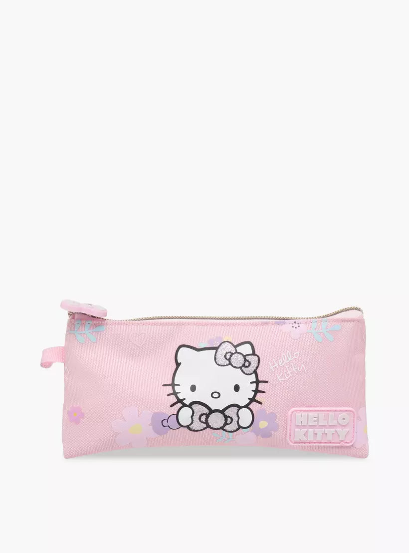 Hello Kitty Printed Pencil Pouch with Zip Closure