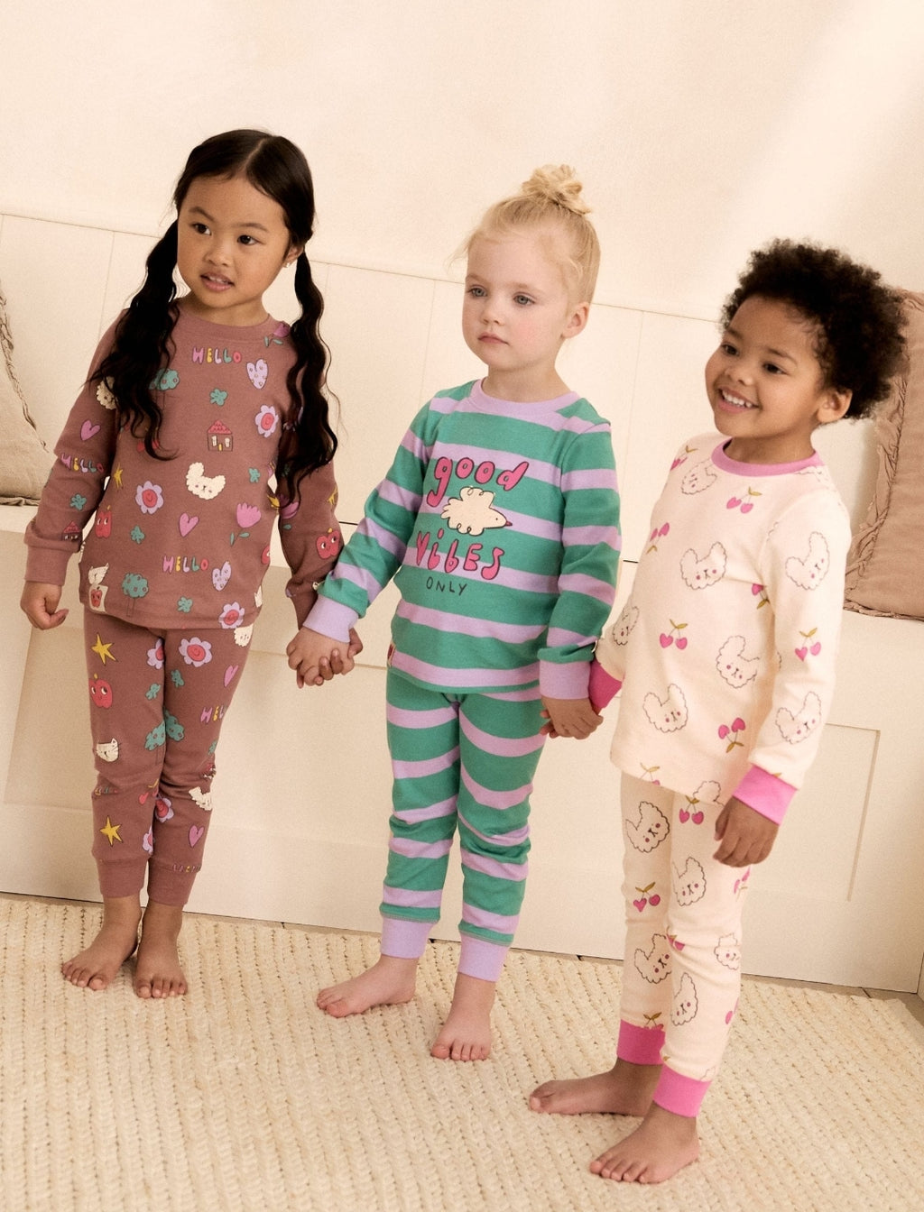 Green/Pink Snuggle Pyjamas 3 Pack