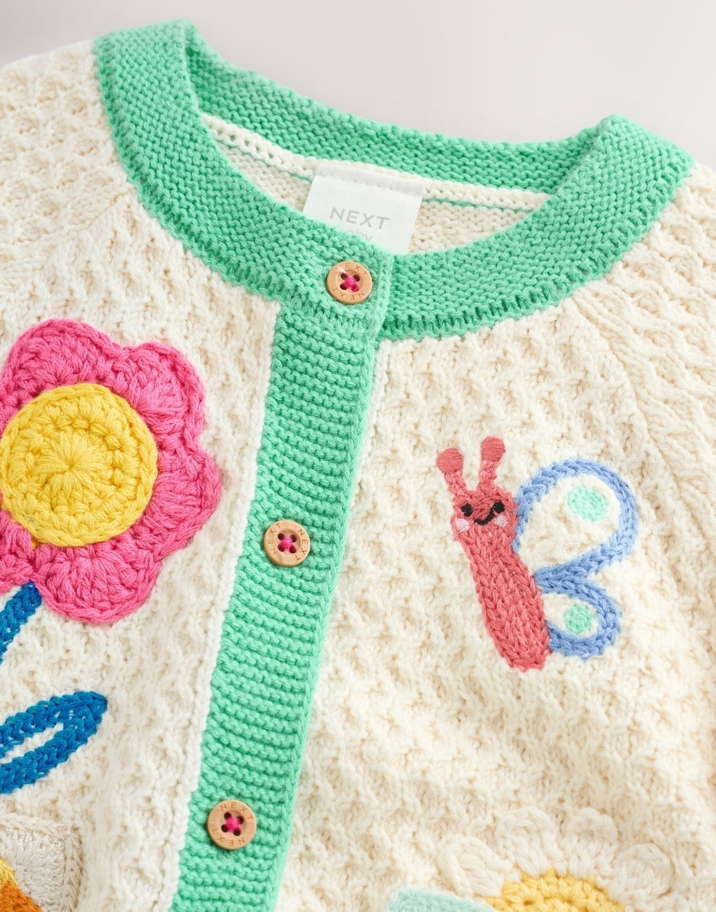 Multi Pastel Crochet Animal Knitted Baby Cardigan