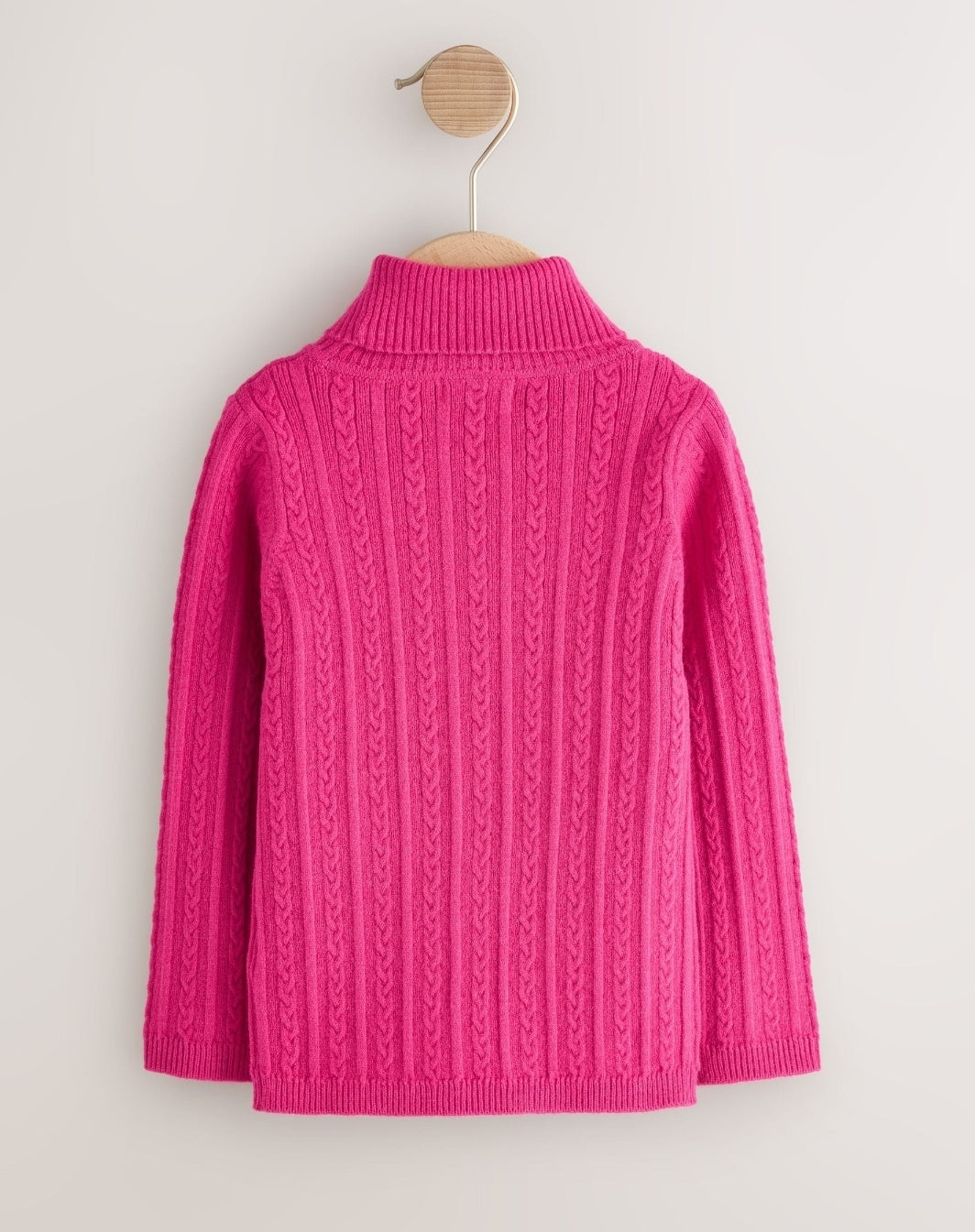 Bright Pink Roll Neck Jumper