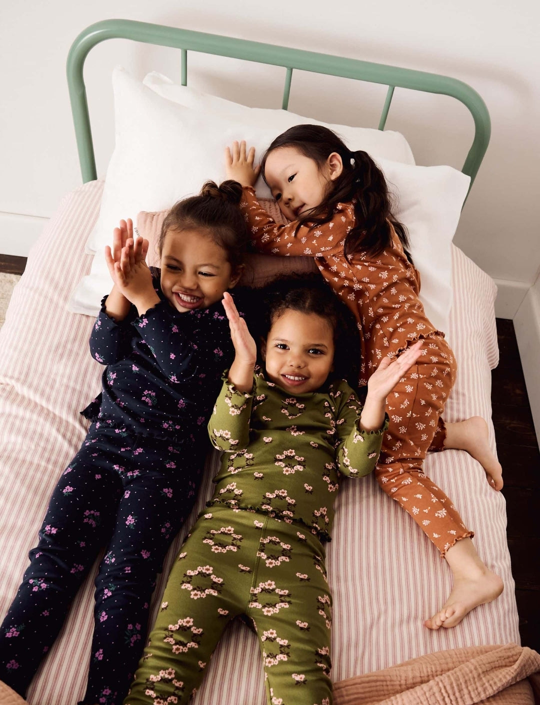 Green/Orange Ditsy Print Snuggle
Pyjamas 3 Pack