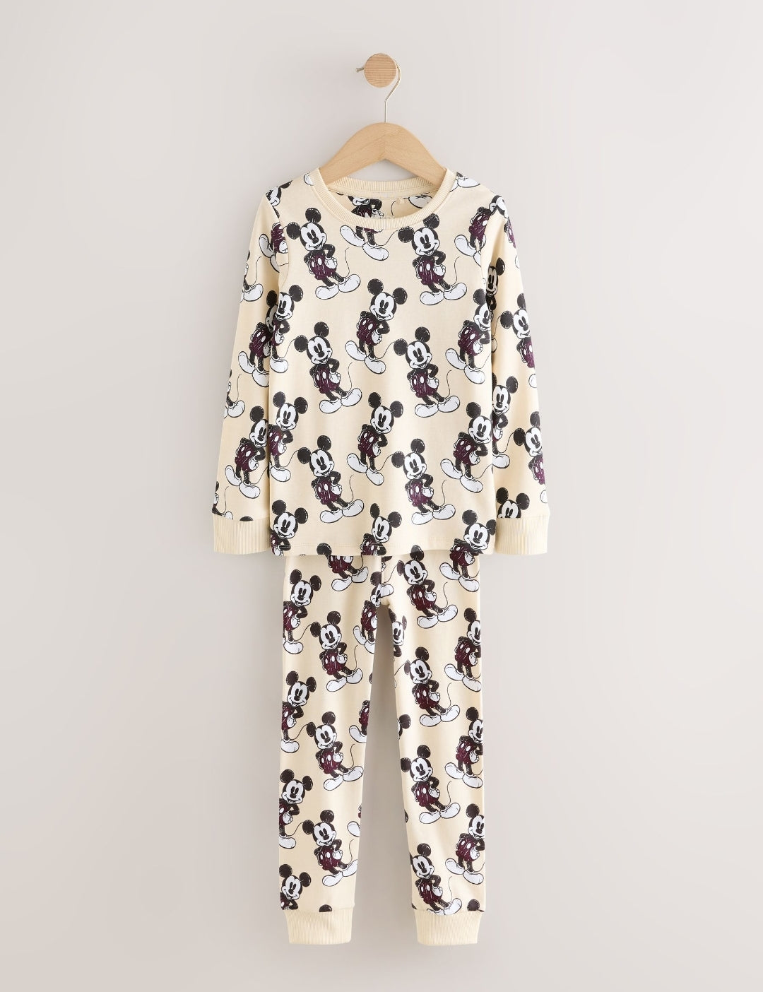 Green/Ecru Mickey Mouse Snuggle Pyjamas 3 Pack