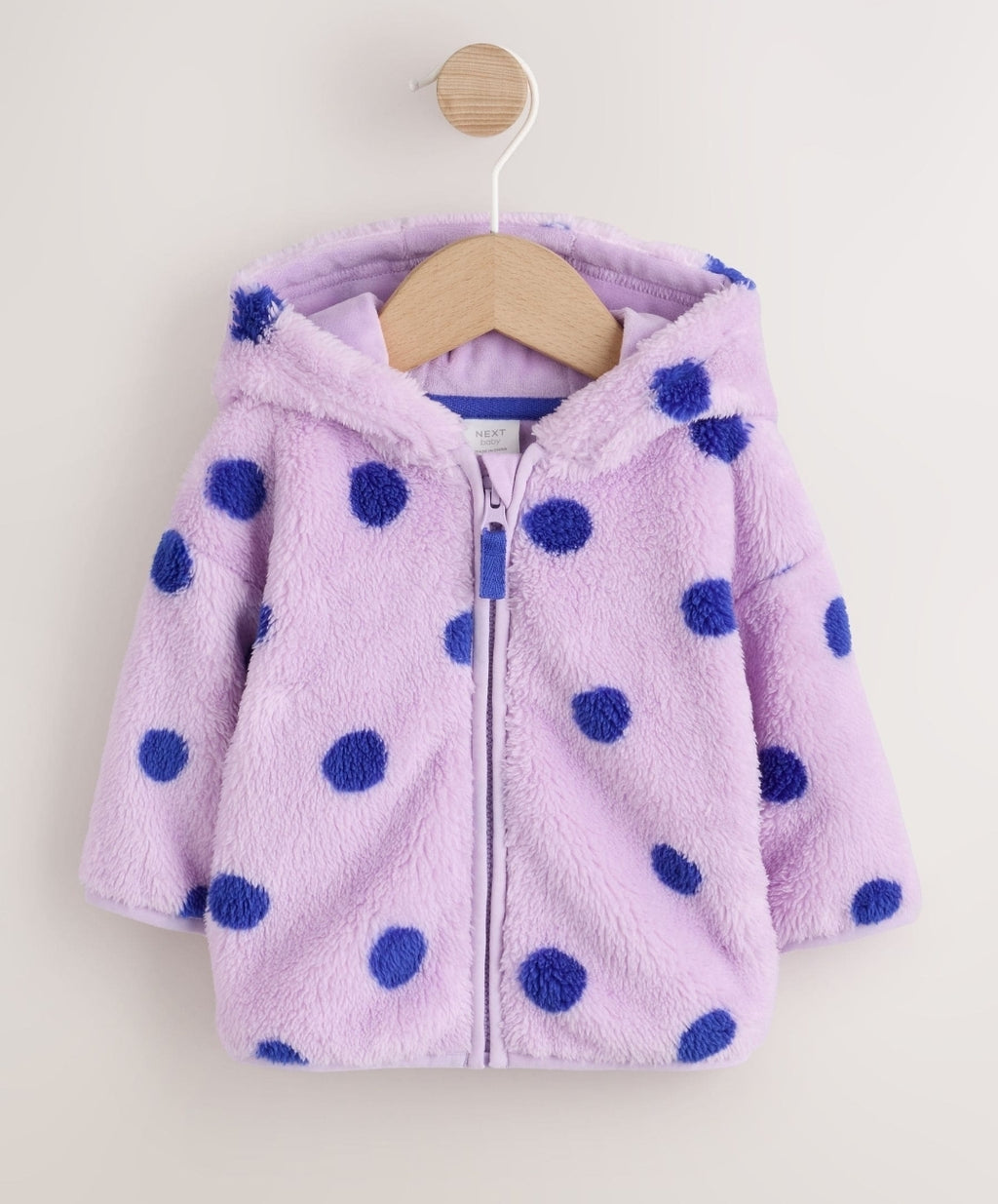 Purple Spot Fleece Baby Hooded
Jacket