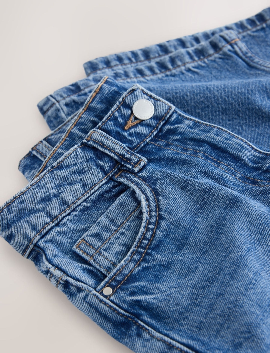 Mid Denim Blue Wide Leg Jeans