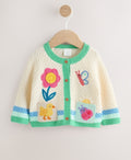 Multi Pastel Crochet Animal Knitted Baby Cardigan