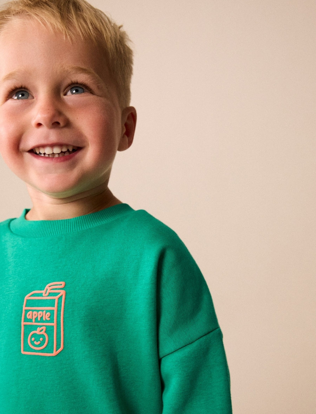 Green Juice Box Printed Crew Neck Sweat
Top